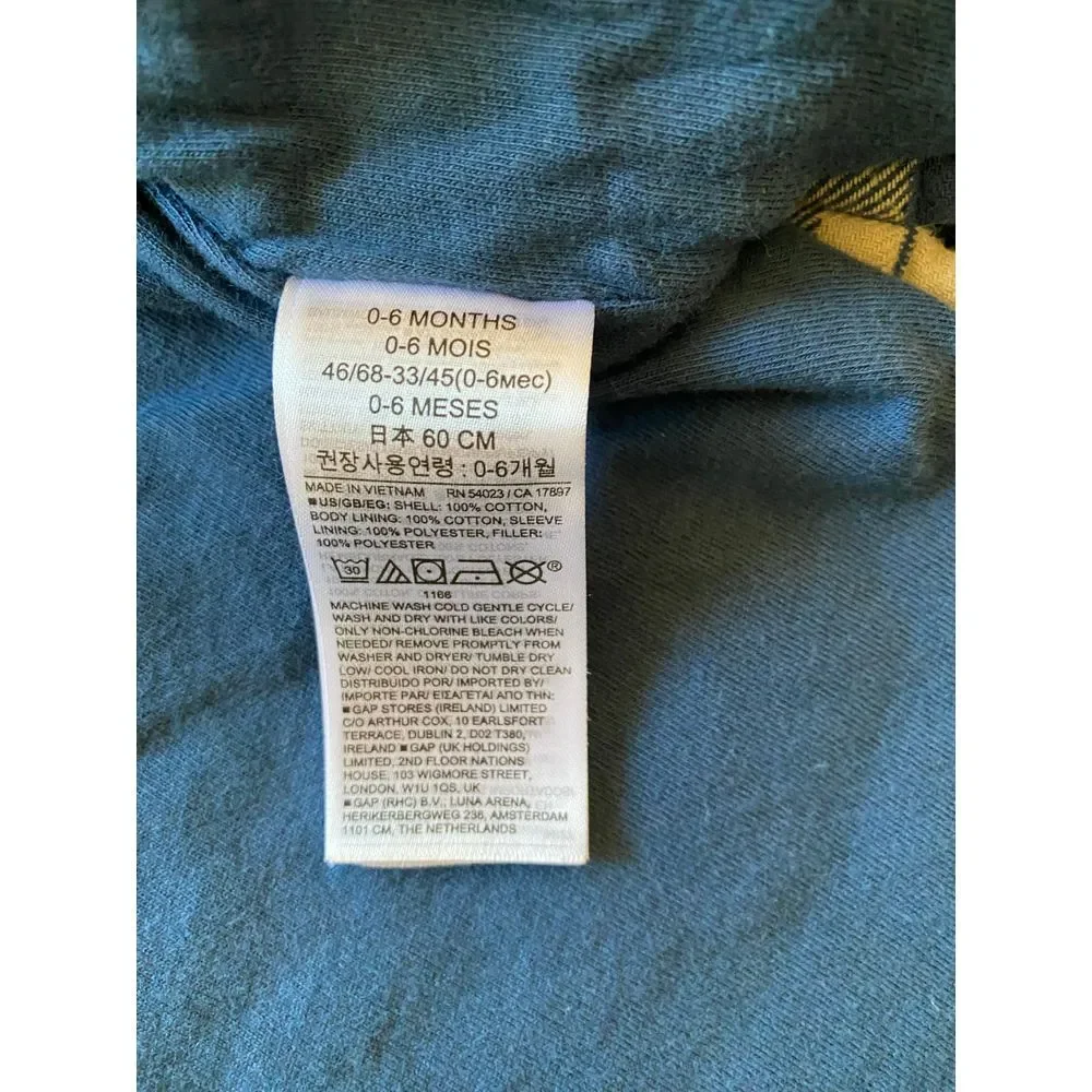 Gap Baby‎ Plaid Shirt Jacket Infant 0-6m Lined Shacket Dad's Little Helper